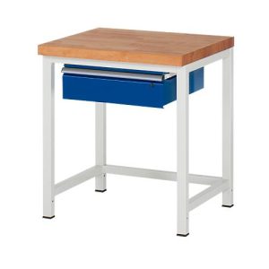 Werkbank Serie 8000, stationär, mit Hängeschublade, B 750 x T 700 x H 840 – 1040 mm Werkbank Serie 8000, stationär, mit Hängeschublade, B 750 x T 700 x H 840 – 1040 mm