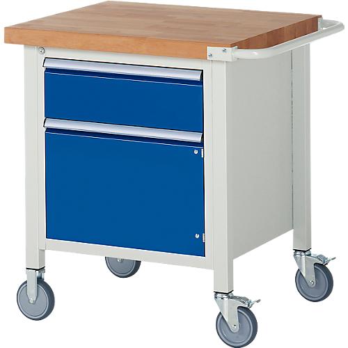 Werkbank Serie 8152, fahrbar, mit Schublade, B 750 x T 700 x H 880 mm