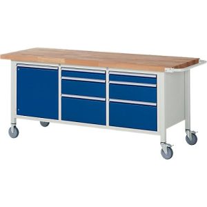 Werkbank Serie 8570, fahrbar, 6 Schubladen, 1 Fachboden mit Tür Werkbank Serie 8570, fahrbar, 6 Schubladen, 1 Fachboden mit Tür