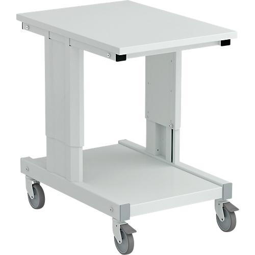 Werkstattwagen Treston CONT705-49 ESD, Arbeitsplatte & Ablageboden, als zusätzlicher Platz für Arbeitstische, manuell höhenverstellbar, bis 150 kg