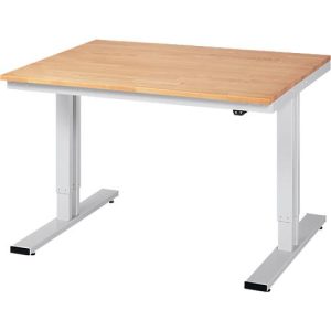 Werktisch Serie adlatus 300, Buche-Massiv-Platte, B 1250 x T 800 x H 720 – 1120 mm Werktisch Serie adlatus 300, Buche-Massiv-Platte, B 1250 x T 800 x H 720 – 1120 mm