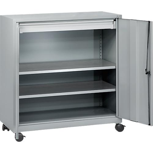 Werkzeugschrank, mit 4 Rollen, 2 Einlegeböden & 1 Schublade, Zylinderschloss, B 1000 x T 500 x H 1000 mm, Stahlblech, weißalu/weißalu