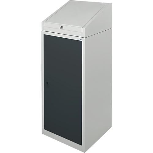 Werkzeugschrank mit Schreibpult, Flügeltür, 2 Böden, 1 Schub, B 500 x T 500 x H 1200 mm, abschließbar, lichtgrau/anthrazit
