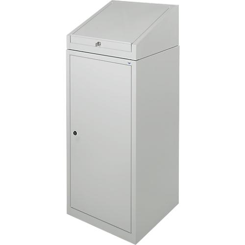 Werkzeugschrank mit Schreibpult, Flügeltür, 2 Böden, 1 Schub, B 500 x T 500 x H 1200 mm, abschließbar, lichtgrau