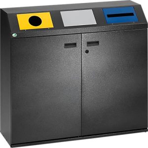 Wertstoff-Sammelstation, eckiges Kopfteil, antiksilber Wertstoff-Sammelstation, eckiges Kopfteil, antiksilber