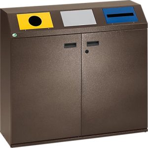 Wertstoff-Sammelstation, eckiges Kopfteil, dunkelbraun Wertstoff-Sammelstation, eckiges Kopfteil, dunkelbraun