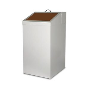 Wertstoffsammler, Volumen 54 l, mit Inneneimer, Stahl verzinkt, B 340 x T 380 x H 650 mm, braun