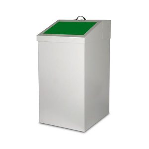 Wertstoffsammler, Volumen 54 l, mit Inneneimer, Stahl verzinkt, B 340 x T 380 x H 650 mm, grün