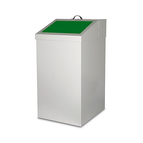 Wertstoffsammler, Volumen 54 l, mit Inneneimer, Stahl verzinkt, B 340 x T 380 x H 650 mm, grün