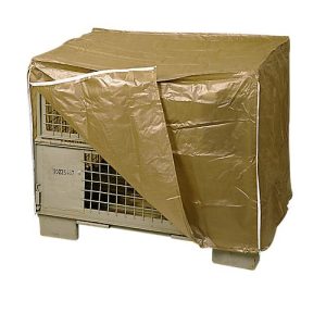 Wetterfeste Abdeckhaube für Gitterbox, 2 Reißverschlüsse, braun Wetterfeste Abdeckhaube für Gitterbox, 2 Reißverschlüsse, braun
