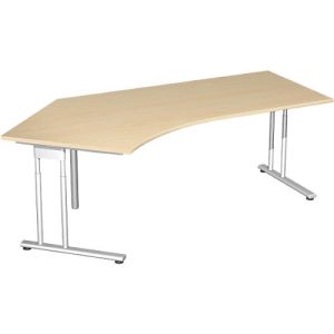 Winkelschreibtisch 135° PALENQUE, C-Fuß, Winkel links, B 2165 x T 800/1130 x H 720 mm, Ahorn Winkelschreibtisch 135° PALENQUE, C-Fuß, Winkel links, B 2165 x T 800/1130 x H 720 mm, Ahorn
