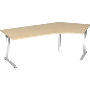 Winkelschreibtisch 135° PALENQUE, C-Fuß, Winkel rechts, B 2165 x T 800/1130 x H 720 mm, Ahorn Winkelschreibtisch 135° PALENQUE, C-Fuß, Winkel rechts, B 2165 x T 800/1130 x H 720 mm, Ahorn