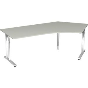 Winkelschreibtisch 135° PALENQUE, C-Fuß, Winkel rechts, B 2165 x T 800/1130 x H 720 mm, lichtgrau Winkelschreibtisch 135° PALENQUE, C-Fuß, Winkel rechts, B 2165 x T 800/1130 x H 720 mm, lichtgrau
