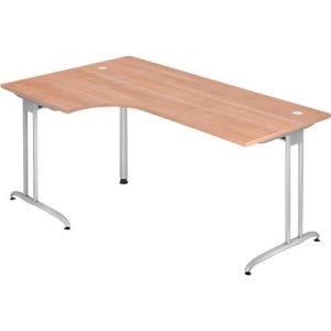 Winkelschreibtisch 90° TARA, C-Fuß, Rechteck, B 2000 mm, Nussbaum-Dekor Winkelschreibtisch 90° TARA, C-Fuß, Rechteck, B 2000 mm, Nussbaum-Dekor