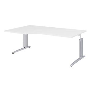 Winkelschreibtisch BARI, 90°, Form A, Winkel links, C-Fuß, B 2000 x T 800 mm, weiß Winkelschreibtisch BARI, 90°, Form A, Winkel links, C-Fuß, B 2000 x T 800 mm, weiß