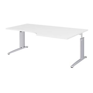 Winkelschreibtisch BARI, 90°, Form A, Winkel rechts, C-Fuß, B 2000 x T 1000 mm, weiß Winkelschreibtisch BARI, 90°, Form A, Winkel rechts, C-Fuß, B 2000 x T 1000 mm, weiß