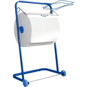 WIPEX Bodenständer, f. Putzpapierrollen bis B 400 mm, fahrbar, m. Müllsackhalterung WIPEX Bodenständer, f. Putzpapierrollen bis B 400 mm, fahrbar, m. Müllsackhalterung