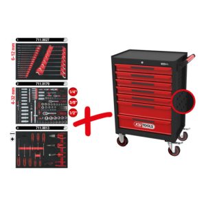 KS TOOLS Werkzeugwagen ECOline B748xT459xH1014mm 300kg 7 Schubl.215-tlg.Stahlbl. KS TOOLS Werkzeugwagen ECOline B748xT459xH1014mm 300kg 7 Schubl.215-tlg.Stahlbl.