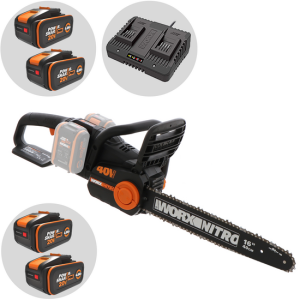 WORX WG385E NITRO – Akku-Astkettensäge – 2x20V/4Ah – Schwert 40 cm WORX WG385E NITRO – Akku-Astkettensäge – 2x20V/4Ah – Schwert 40 cm