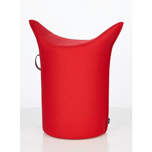 Zipfelhocker WERTHER, Wollfilz, schwer entflammbar, Sitzhöhe 500 mm, Griffschlaufe, rot