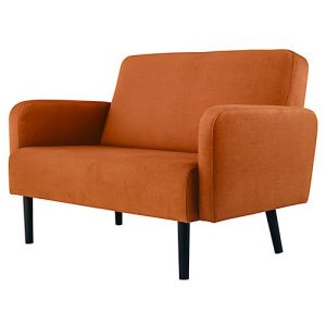 Zweisitzer Sofa easyChair® by Paperflow LISBOA, Stoffbezug braun, Fußgestell schwarz, B 1240 x T 815 x H 830 mm Zweisitzer Sofa easyChair® by Paperflow LISBOA, Stoffbezug braun, Fußgestell schwarz, B 1240 x T 815 x H 830 mm
