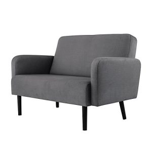 Zweisitzer Sofa easyChair® by Paperflow LISBOA, Stoffbezug grau, Fußgestell schwarz, B 1240 x T 815 x H 830 mm Zweisitzer Sofa easyChair® by Paperflow LISBOA, Stoffbezug grau, Fußgestell schwarz, B 1240 x T 815 x H 830 mm