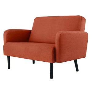 Zweisitzer Sofa easyChair® by Paperflow LISBOA, Stoffbezug rostfarben, Fußgestell schwarz, B 1240 x T 815 x H 830 mm Zweisitzer Sofa easyChair® by Paperflow LISBOA, Stoffbezug rostfarben, Fußgestell schwarz, B 1240 x T 815 x H 830 mm