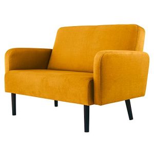 Zweisitzer Sofa easyChair® by Paperflow LISBOA, Stoffbezug safran, Fußgestell schwarz, B 1240 x T 815 x H 830 mm Zweisitzer Sofa easyChair® by Paperflow LISBOA, Stoffbezug safran, Fußgestell schwarz, B 1240 x T 815 x H 830 mm