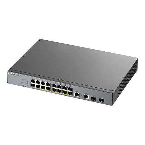 Zyxel GS1350-18HP - Switch - Smart - 16 x 10/100/1000 (PoE+) + 2 x Combo Gigabit Ethernet/Gigabit SFP - Desktop - PoE+ (250 W)